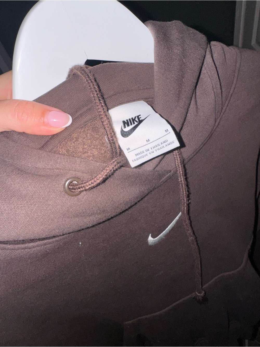 Nike Brown Hoodie with White Swoosh